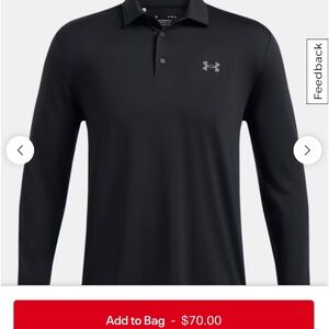 Men’s NWT UNDER ARMOUR PGA LONG SLEEVE POLO- red